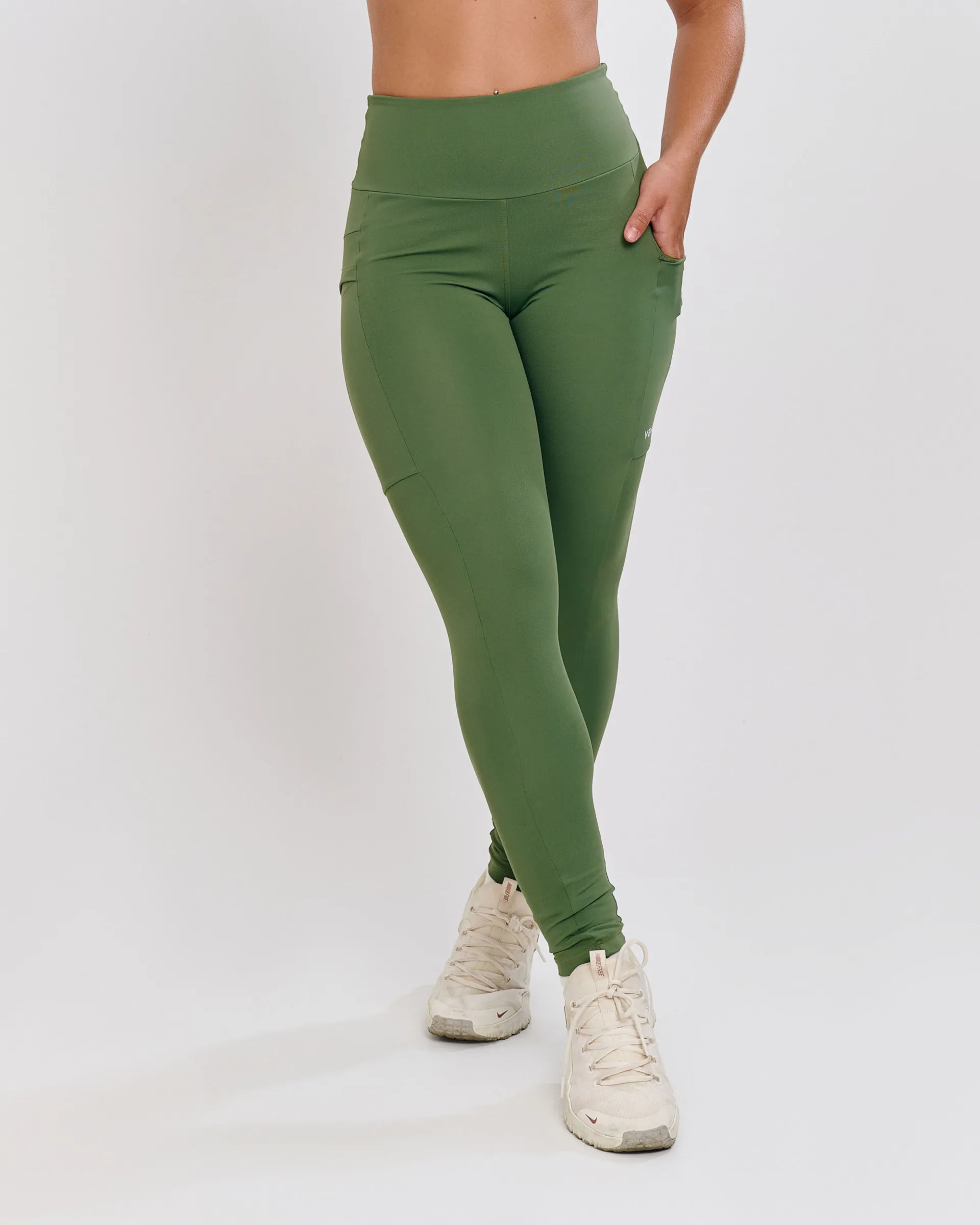Calça Legging Bolso Ju Mamute Verde Militar