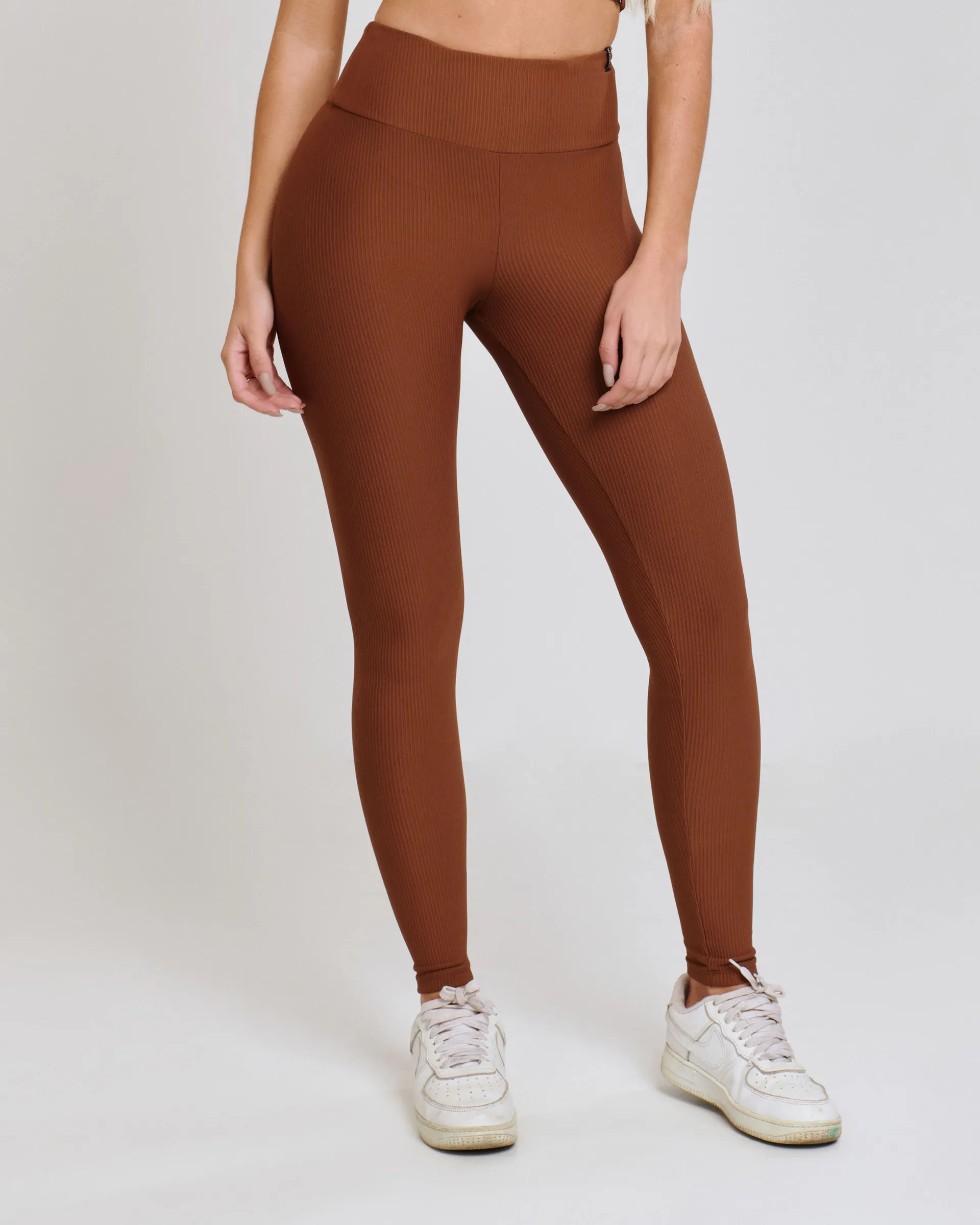 Calça Legging Canelada Eleva Marrom