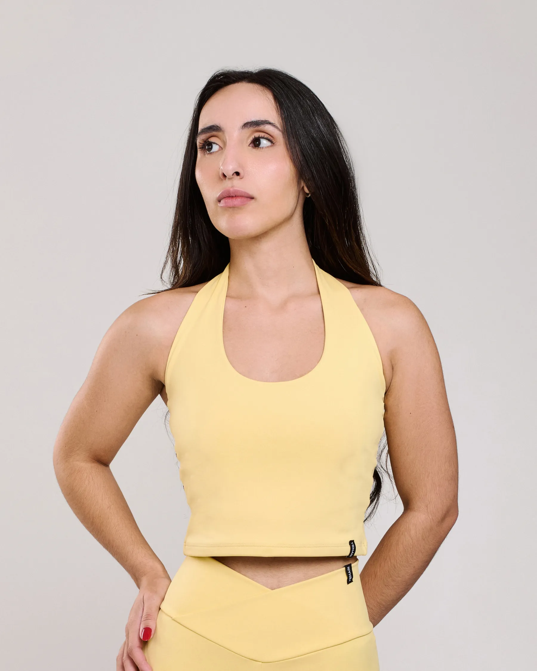 Cropped Frente Única Gab Amarelo