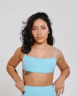 Top Aberto Isa Azul Ciano