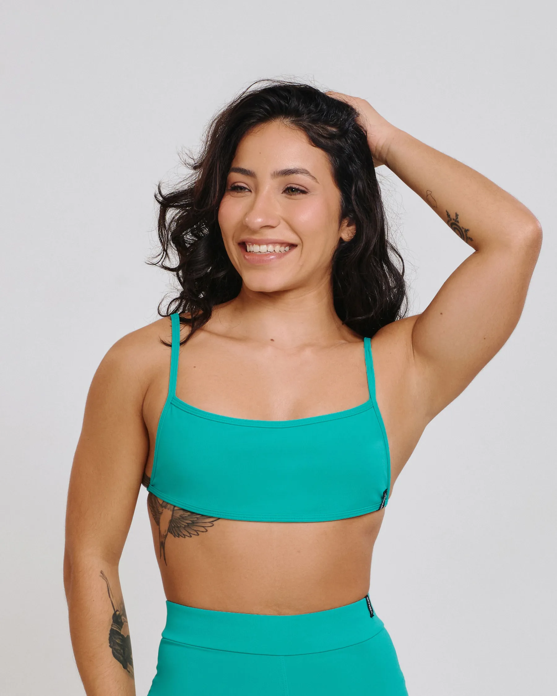 Top Aberto Isa Verde Aqua