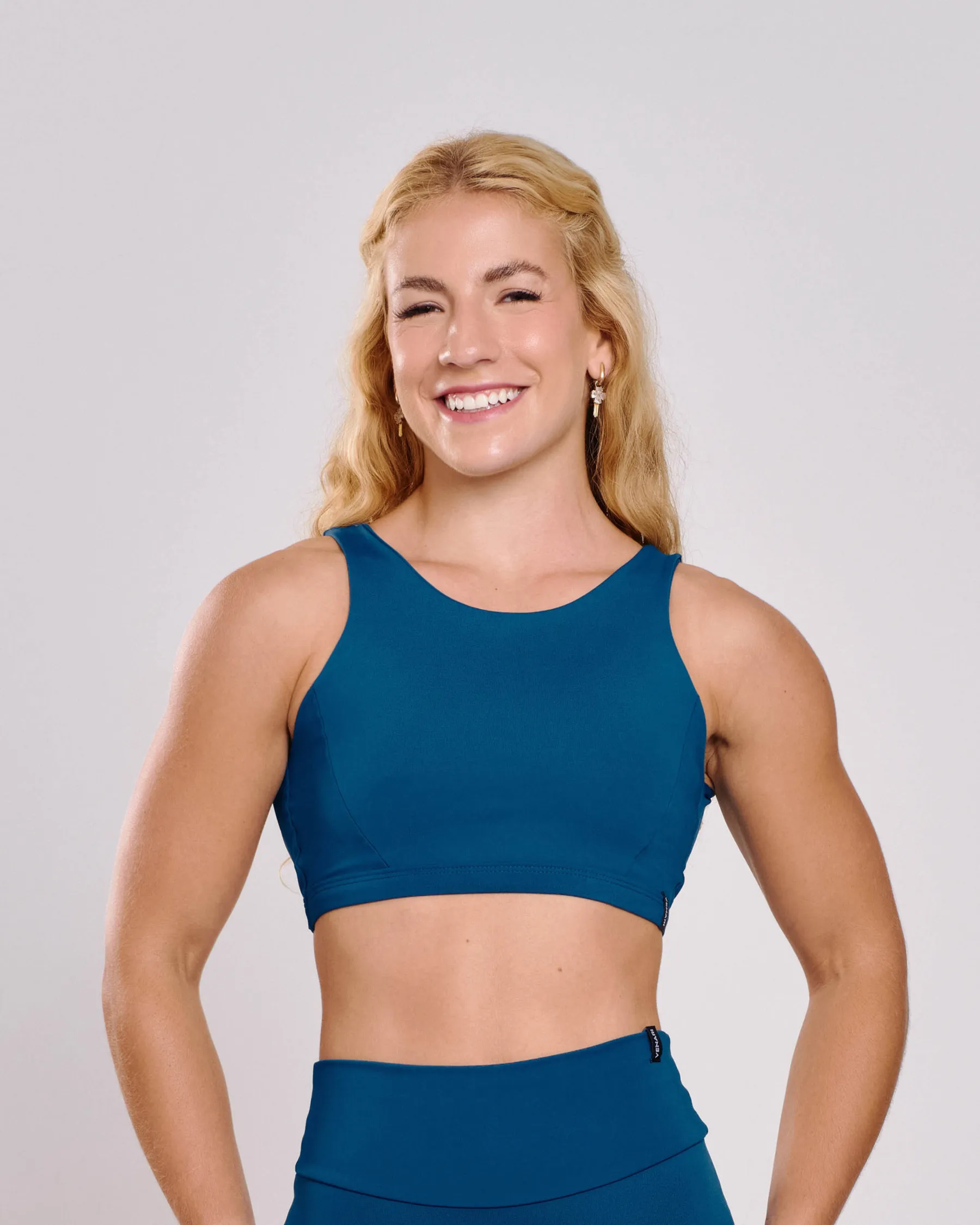 Top Cropped Aura Azul Profundo Ju Mamute