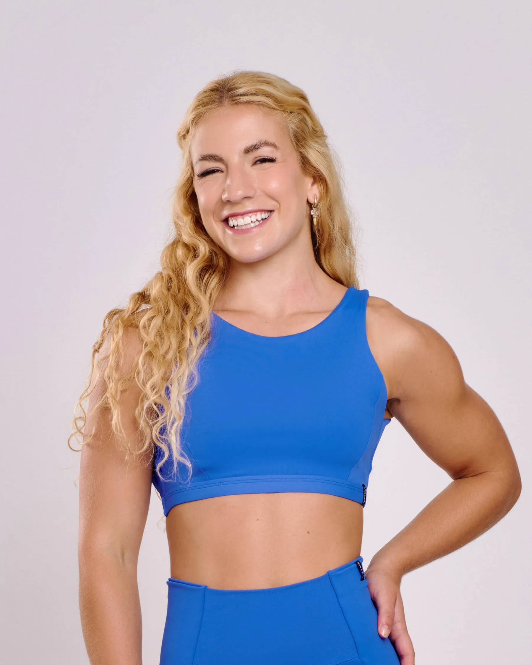 Top Cropped Aura Azul Royal Ju Mamute