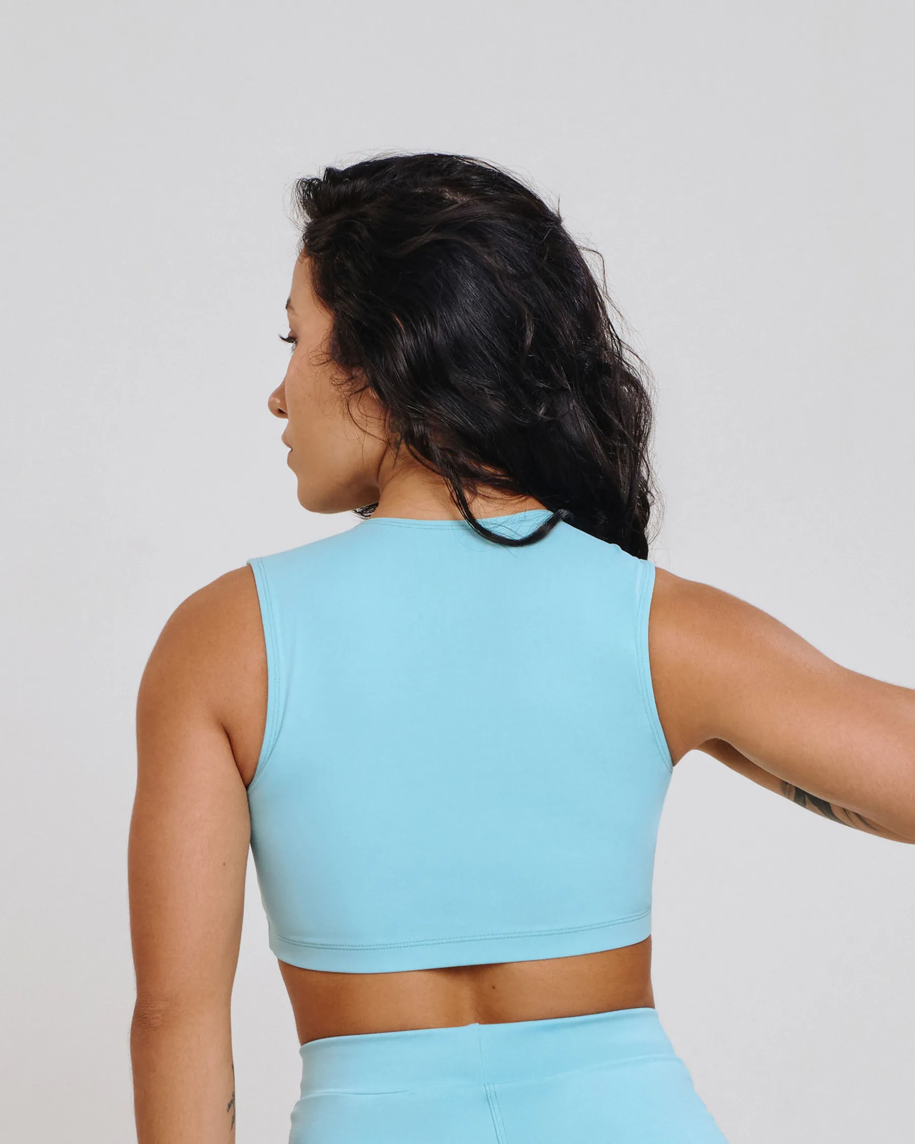Top Cropped Isa Azul Ciano